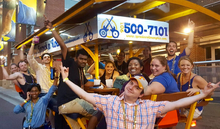 memphis pub crawl, memphis party bike